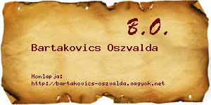 Bartakovics Oszvalda névjegykártya